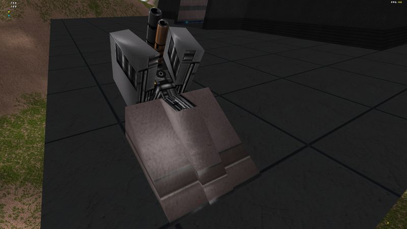 Close-up of a base turret on a dark deck