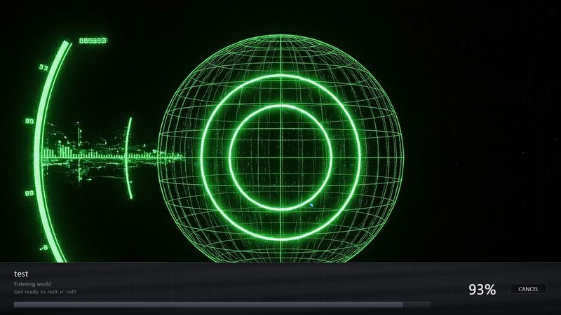 Animated radar loading screen at 93 percent