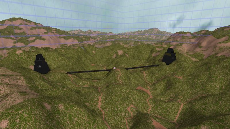 A bridge spanning a canyon between two bases